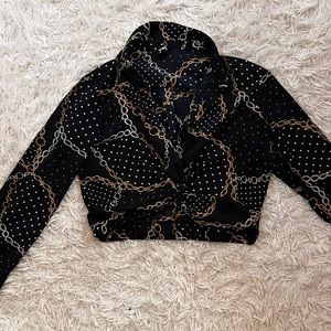 black chain print top from fashion nova